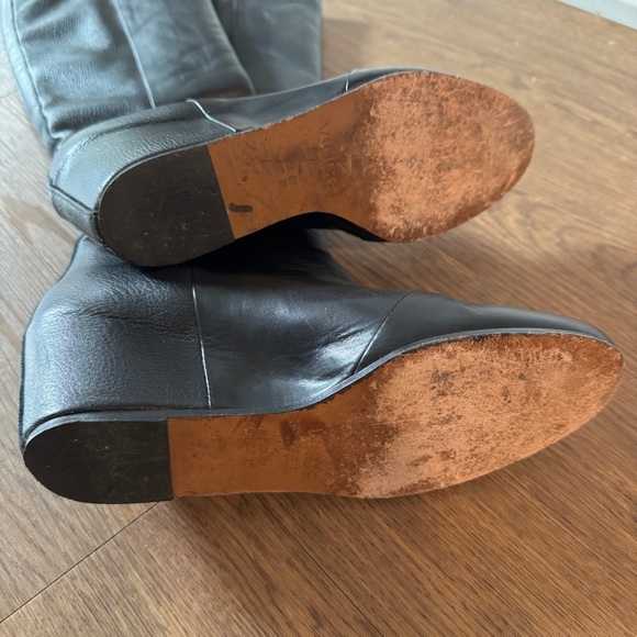 Vince. Hidden Wedge Knee High Leather Riding  Boot Black, Size 8 - Picture 11 of 12